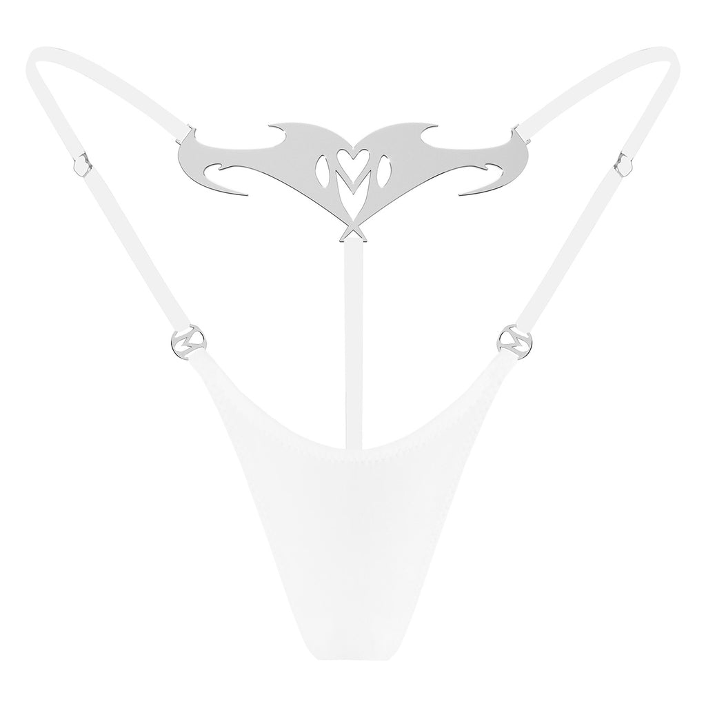 metal thong, tattoo thong, jewelry lingerie, lower back tattoo thong