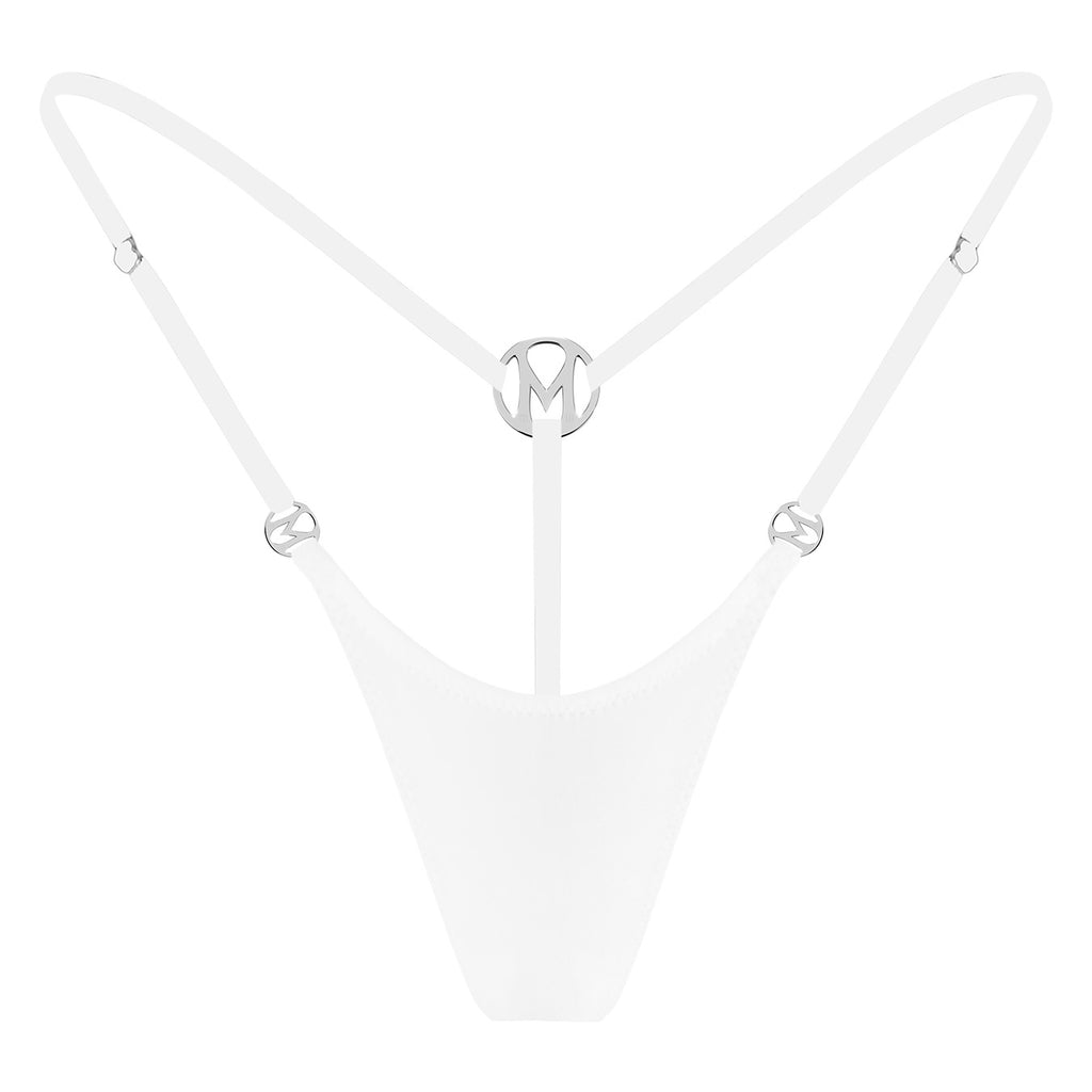 MONOGRAM HALO WHITE MINI JEWELRY THONG