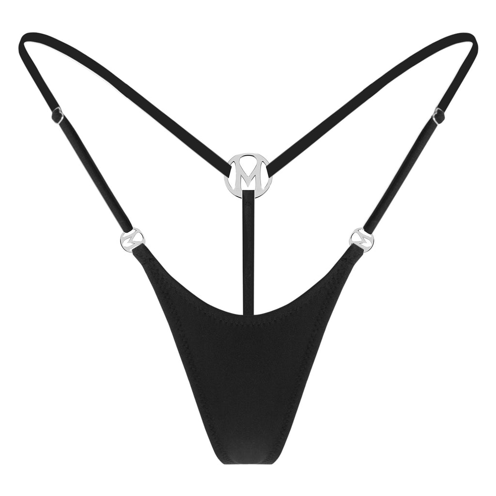 MONOGRAM HALO BLACK MINI JEWELRY THONG